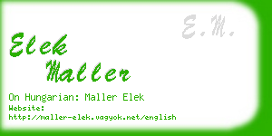 elek maller business card